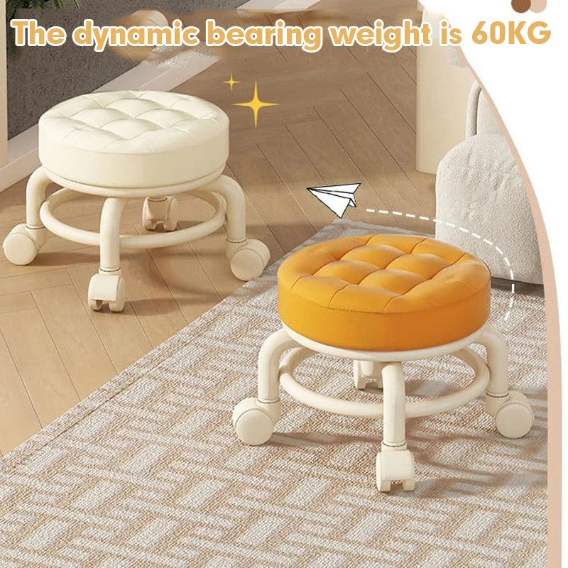 Stool with Wheel Low Stool Chair Universal Small Stool Children Shoes