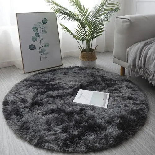 VIKAMA Silk wool tie-dye round Rug living room bedroom children's room