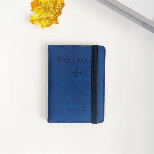 Women Men RFID Vintage Business Passport Covers Holder Multi-Function