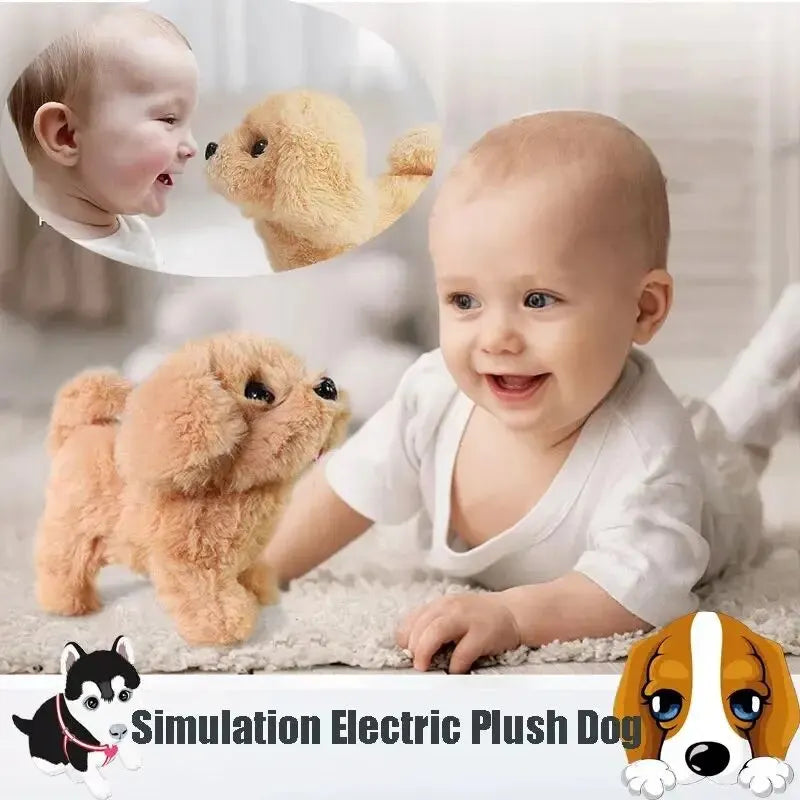 Realistic Plush Simulation Smart Dog Children Toy Can Walking And Call