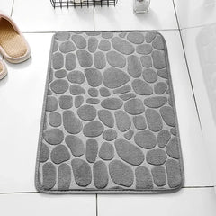 VIKAMA 40X60CM Coral Fleece Pebble Embossed Bathroom Non-Slip Floor