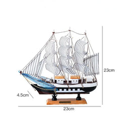 Wooden Sailboat Model Crafts Ornaments Living Room TV Cabinet Bedroom