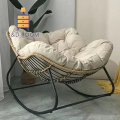 X&D Human Bird Nest Rattan Weaving Rocking Chair Leisure Sofa Home