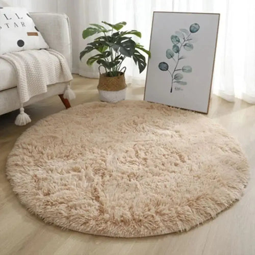 VIKAMA Silk wool tie-dye round Rug living room bedroom children's room