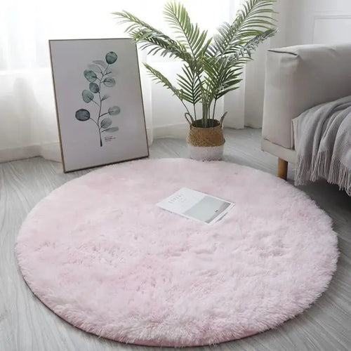 VIKAMA Silk wool tie-dye round Rug living room bedroom children's room