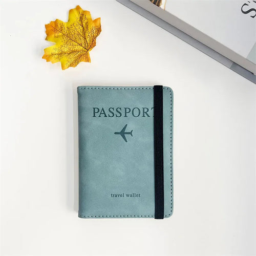 Women Men RFID Vintage Business Passport Covers Holder Multi-Function