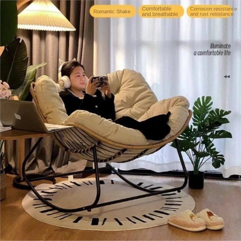 X&D Human Bird Nest Rattan Weaving Rocking Chair Leisure Sofa Home