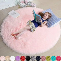 VIKAMA Silk wool tie-dye round Rug living room bedroom children's room