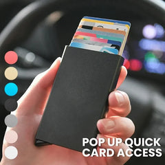 Slim Pop Up Wallet Minimalist Credit Card Holder For Men Women RFID