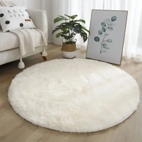 VIKAMA Silk wool tie-dye round Rug living room bedroom children's room